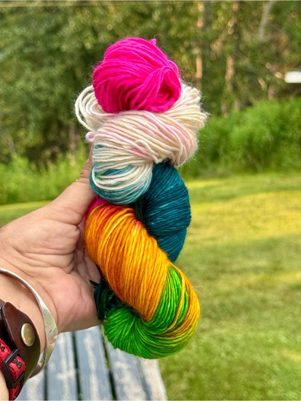 Chakra Bloom | Hand-Dyed Worsted Weight Yarn | 100% Superwash Merino Single Ply